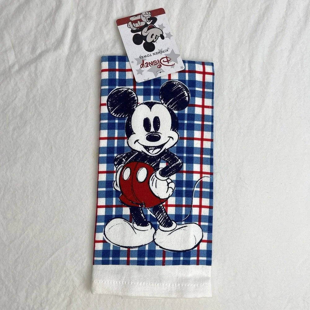 Disney Mickey Mouse Kitchen Dish Towel Sketchbook Red White Blue New With Tags‎